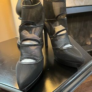 Elegant Black Mesh Heels